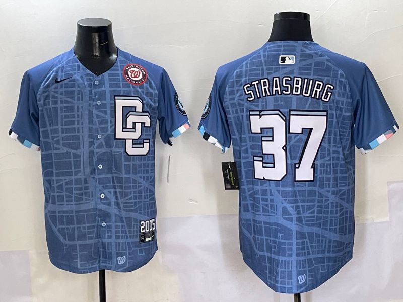Men Washington Nationals #37 Strasburg Blue Joint Name 2025 Nike MLB Jersey style 6->washington nationals->MLB Jersey